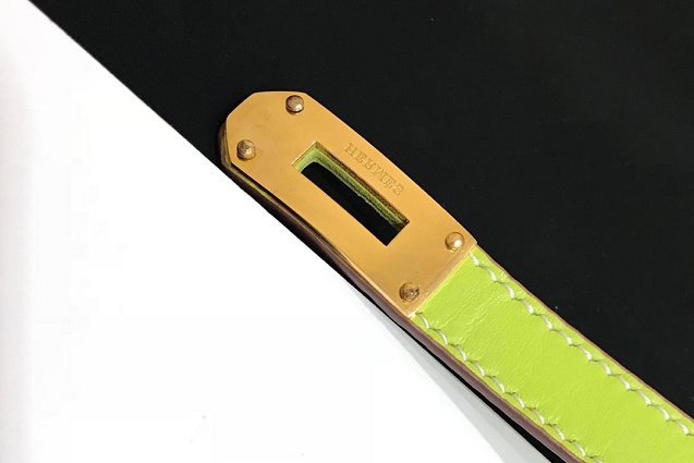 Hermes togo leather kelly double tour bracelet H064642 green