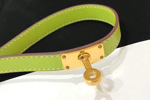 Hermes togo leather kelly double tour bracelet H064642 green