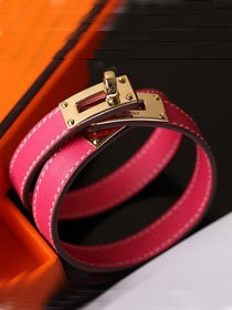 Hermes togo leather kelly double tour bracelet H064642 rose red