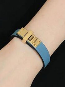 Hermes mini dog  clous ronds bracelet H071679 blue