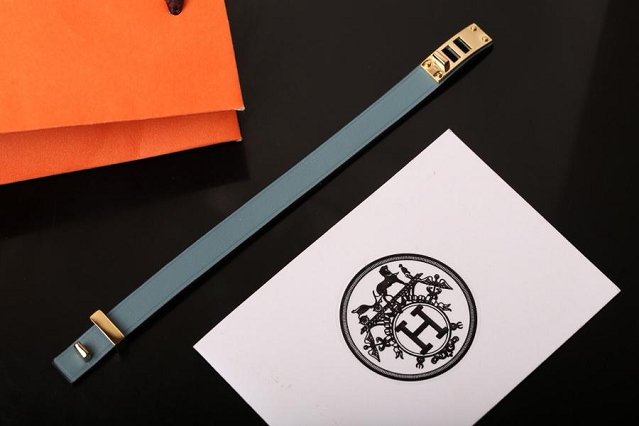 Hermes mini dog  clous ronds bracelet H071679 blue