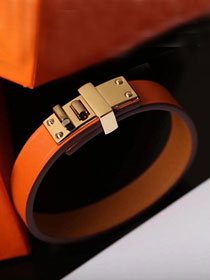 Hermes mini dog  clous ronds bracelet H071679 orange