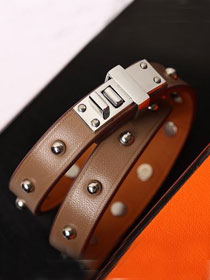 Hermes mini dog  double rour bracelet  H071673 coffee