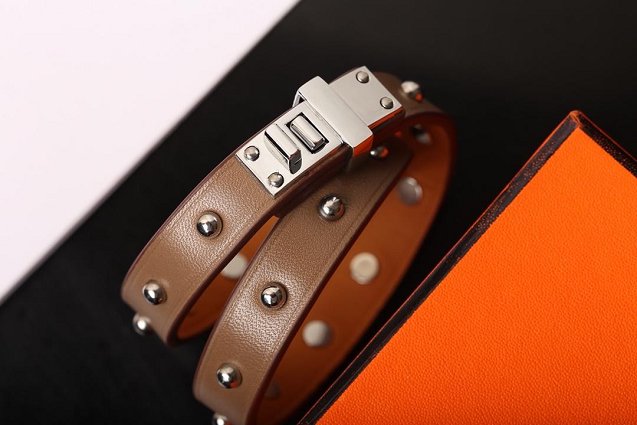 Hermes mini dog  double rour bracelet  H071673 coffee