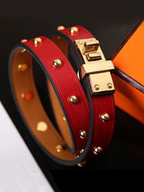 Hermes mini dog  double rour bracelet H071673 red