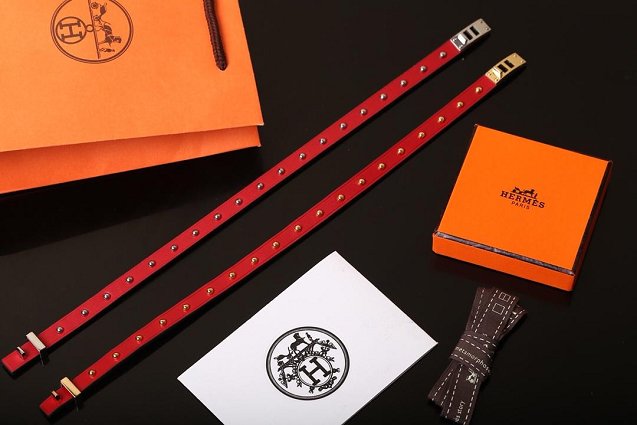 Hermes mini dog  double rour bracelet H071673 red