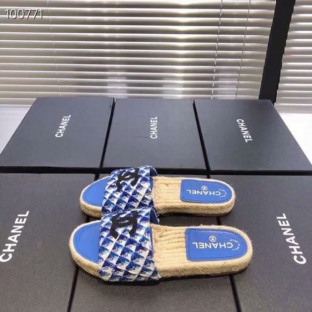 CC tweed espadrilles CH0001 blue 