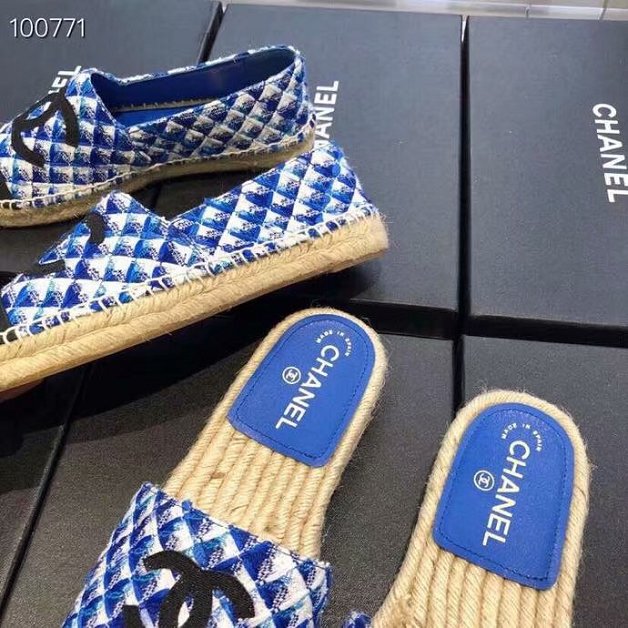 CC tweed espadrilles CH0001 blue 