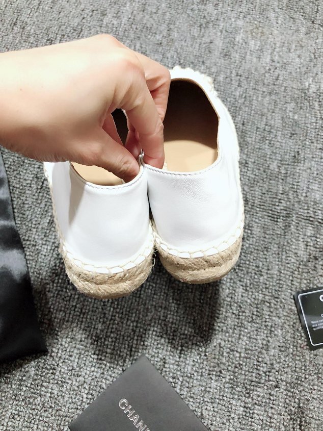  CC lambskin&pearl espadrilles G34431 white
