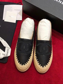 CC lambskin tweed espadrilles G32910 black