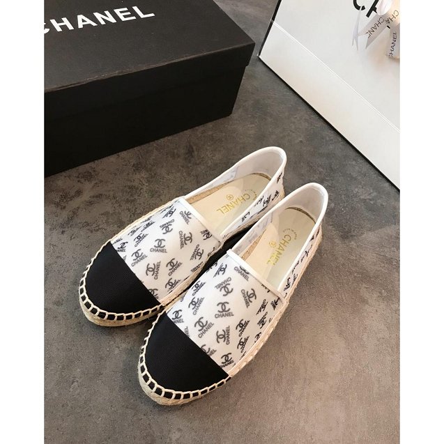 2019 CC mesh & grosgrain espadrilles G34651 white