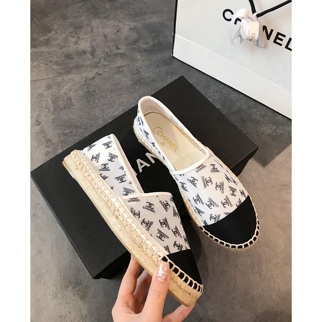 2019 CC mesh & grosgrain espadrilles G34651 white