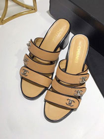 CC original calfskin mules G34670 apricot