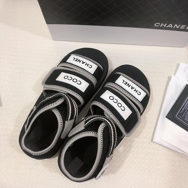 2019 CC fabric sandals G34727 black