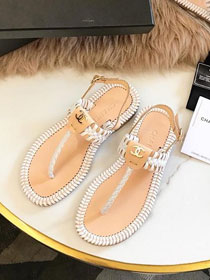 2019 CC lambskin sandals G34608 nude