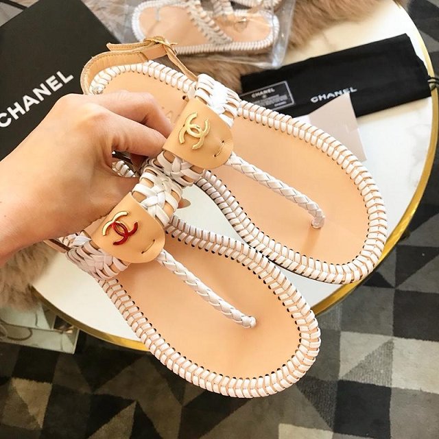 2019 CC lambskin sandals G34608 nude