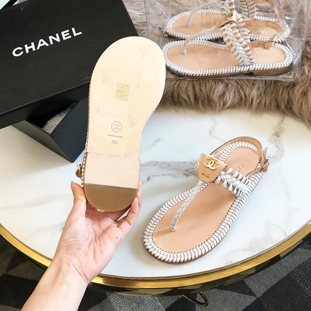 2019 CC lambskin sandals G34608 nude