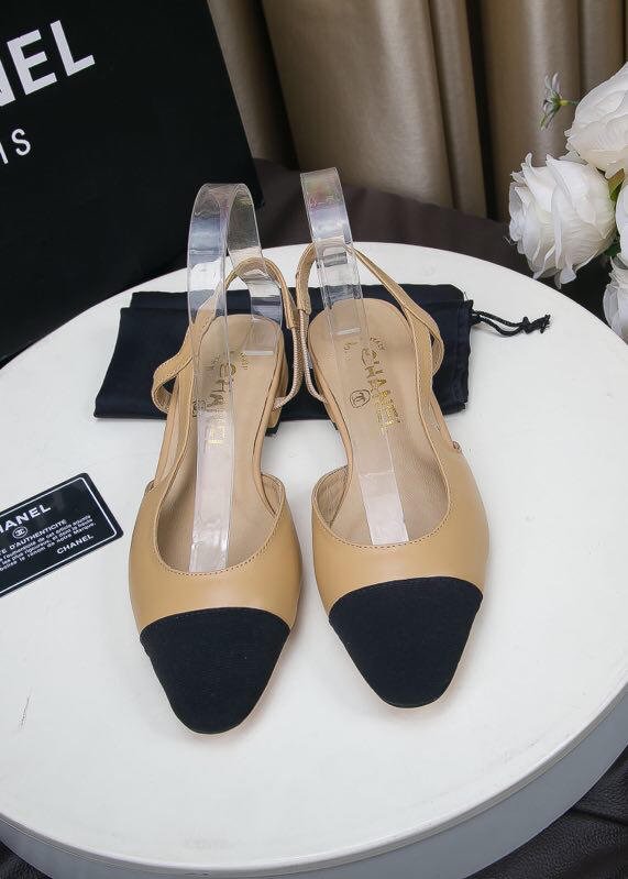 2019 CC lambskin slingbacks G31319 apricot