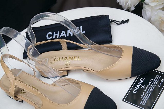 2019 CC lambskin slingbacks G31319 apricot
