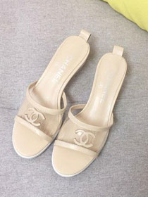 CC PVC&lambskin mules G34871 apricot