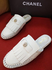 CC lambskin mules G29752 white