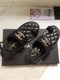 CC elastic&lambskin sandals G34625 black