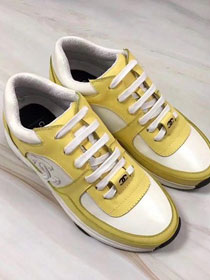 2019 CC calfskin sneakers G34361 yellow