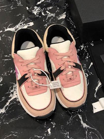 2019 CC suede calfskin sneakers G34362 pink&white