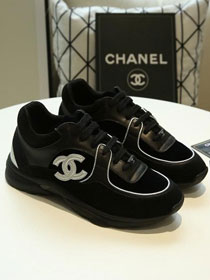 CC original suede&calfskin sneakers G34368 black