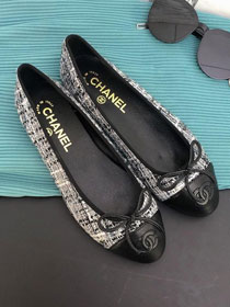 CC original lambskin&tweed ballerinas G02819 black