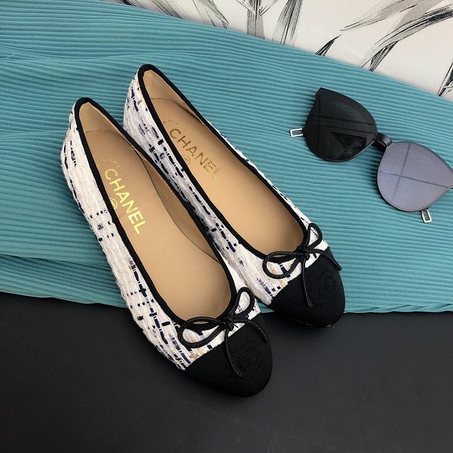 CC tweed ballerinas G02819 white&black