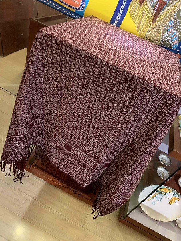 2020 Dior top quality cashmere blanket D135 burgundy
