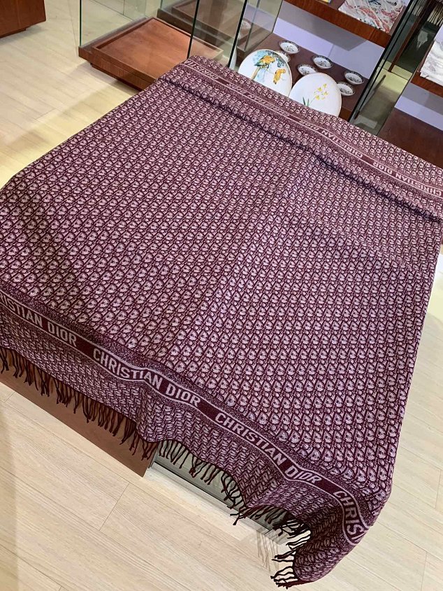 2020 Dior top quality cashmere blanket D135 burgundy