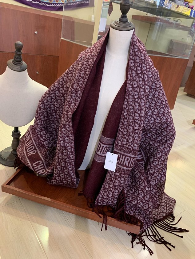 2020 Dior top quality cashmere blanket D135 burgundy