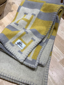 Hermes original cashmere avalon blanket HB064 yellow