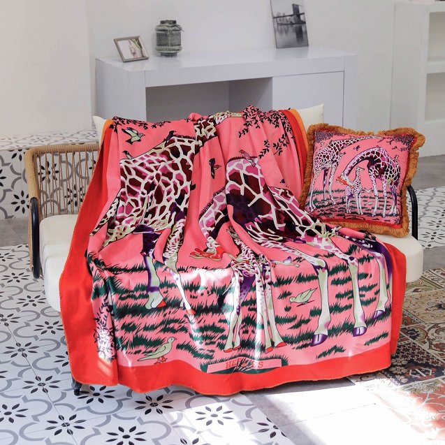 2020 Hermes top quality cashmere blanket H435 pink