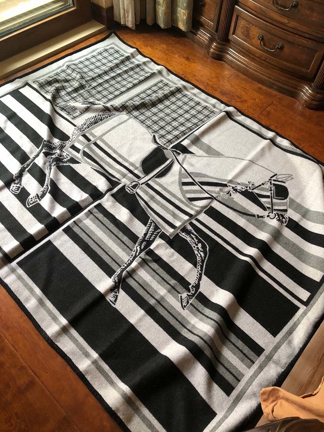2020 Hermes top quality cashmere blanket H437 black