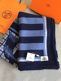 2020 Hermes top quality cashmere blanket H437 blue