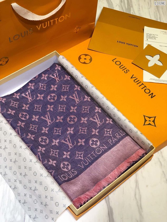 2020 louis vuitton top quality silk scarf L568 blue&pink