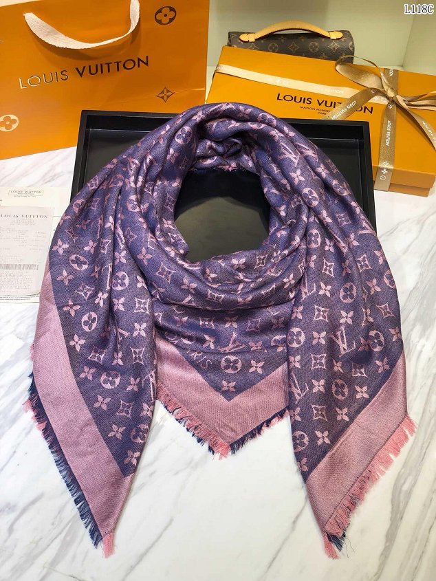 2020 louis vuitton top quality silk scarf L568 blue&pink