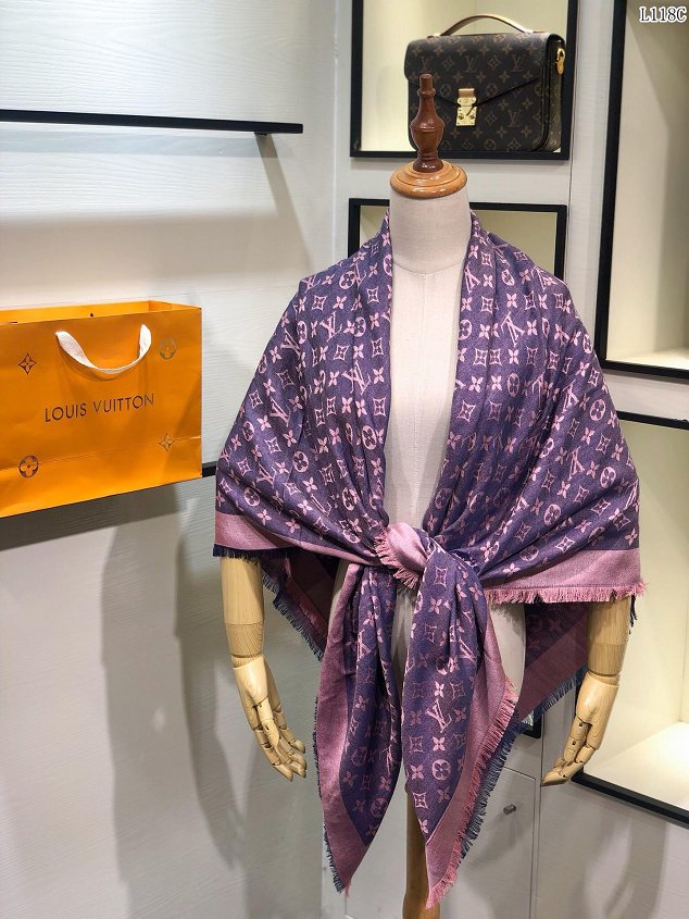 2020 louis vuitton top quality silk scarf L568 blue&pink