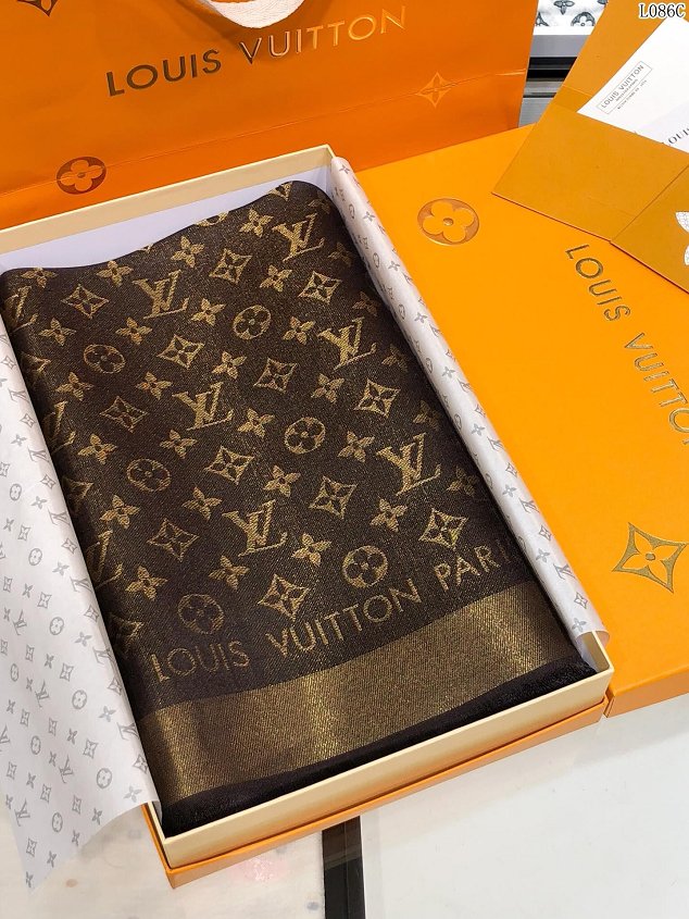 2020 louis vuitton top quality silk scarf L568 coffee(small logo)