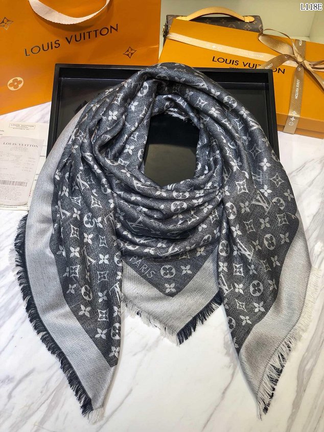 2020 louis vuitton top quality silk scarf L568 grey