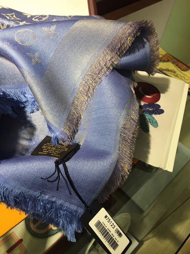 2020 louis vuitton top quality silk scarf L568 light blue