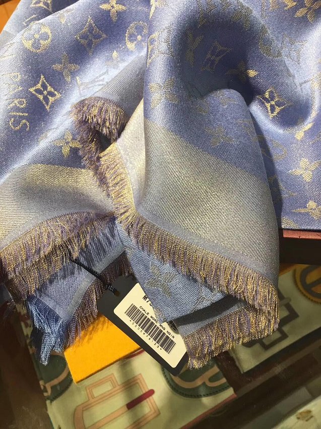 2020 louis vuitton top quality silk scarf L568 light blue