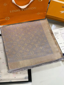 2020 louis vuitton top quality silk scarf L568 light grey&gold(small logo)