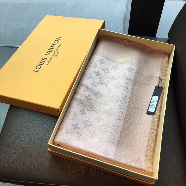 2020 louis vuitton top quality silk scarf L568 light pink&gold