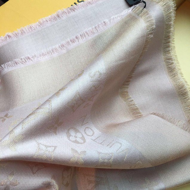 2020 louis vuitton top quality silk scarf L568 light pink&gold