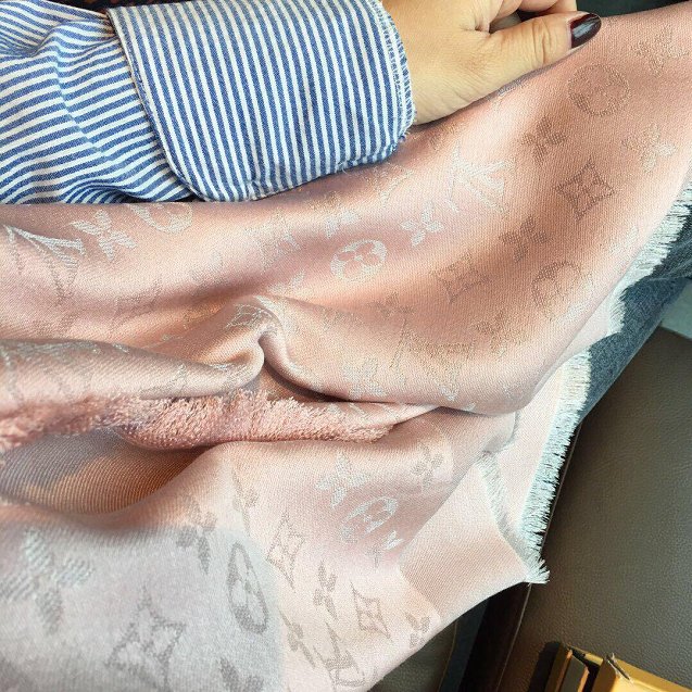 2020 louis vuitton top quality silk scarf L568 light pink&silver