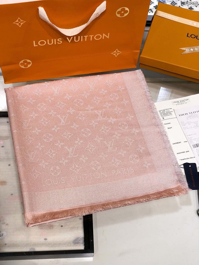 2020 louis vuitton top quality silk scarf L568 pink(small logo)